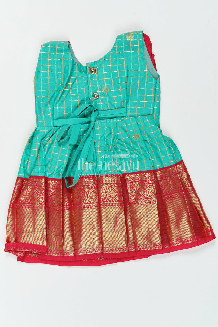 Silk Frock for Girls in Blue with an Occasion Ready Finish