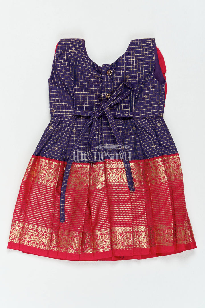 Girls Kanchi Silk Frock in Blue for Special Functions