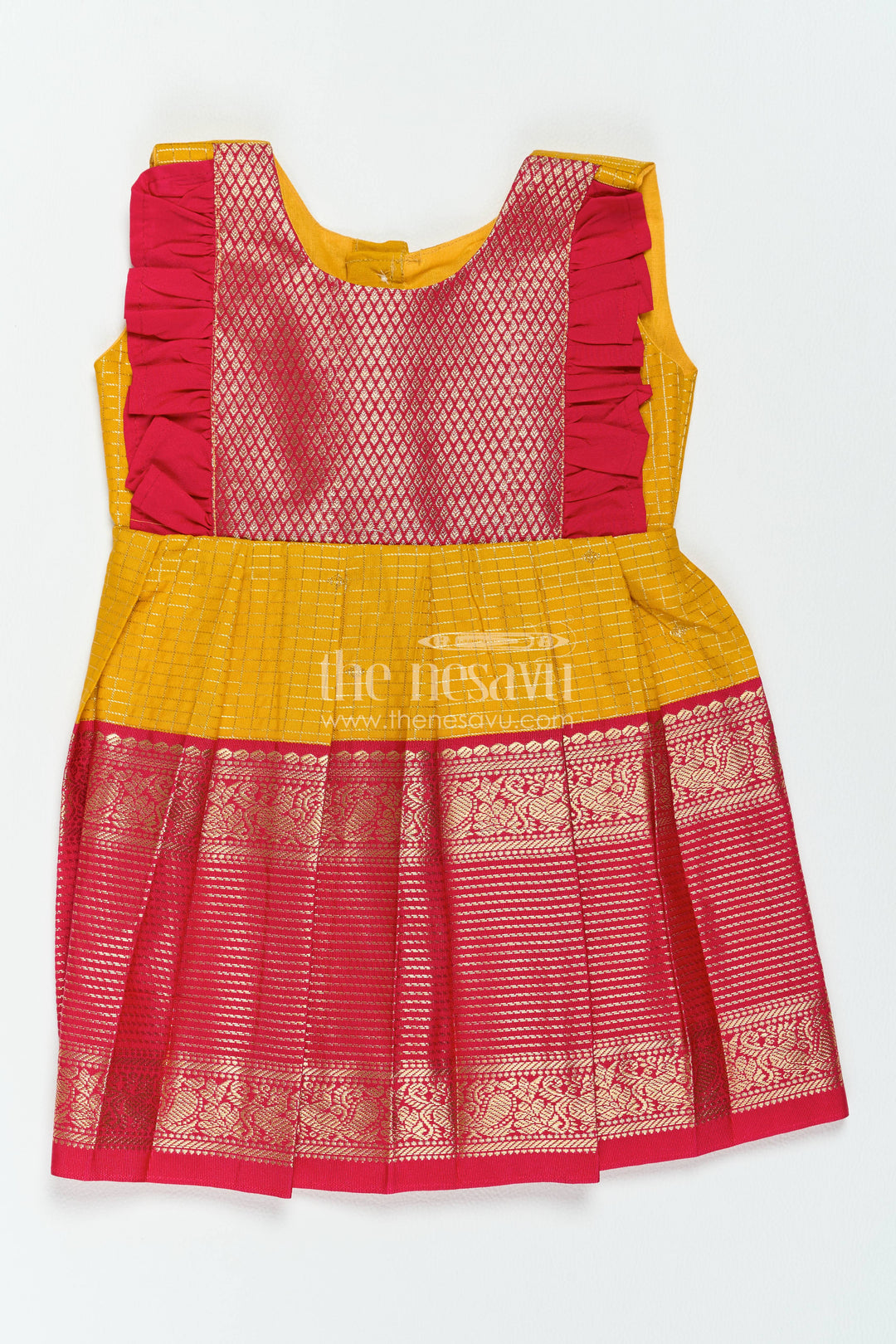 Silk Frock for Girls in Yellow with an Occasion Ready Finish