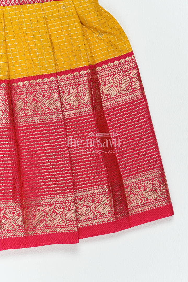 Silk Frock for Girls in Yellow with an Occasion Ready Finish