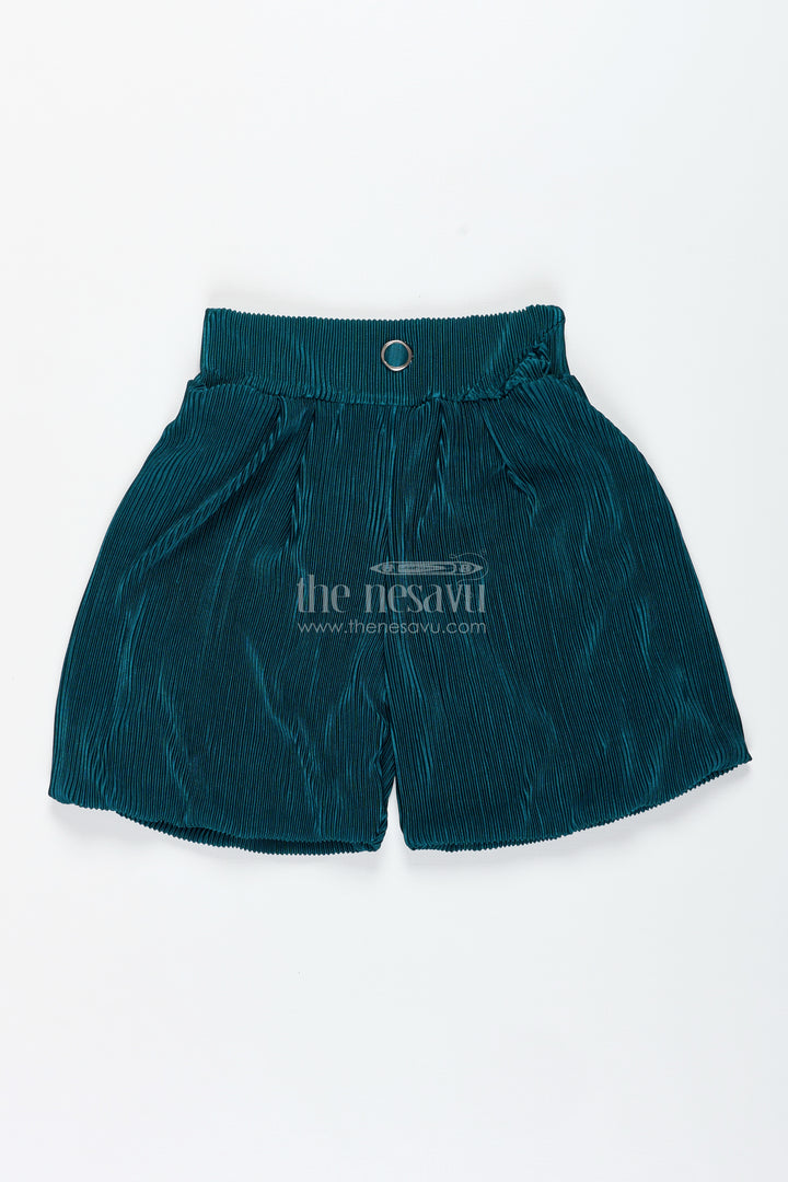 Girls Velvet Pleated Shorts For Festive And Party Outfits