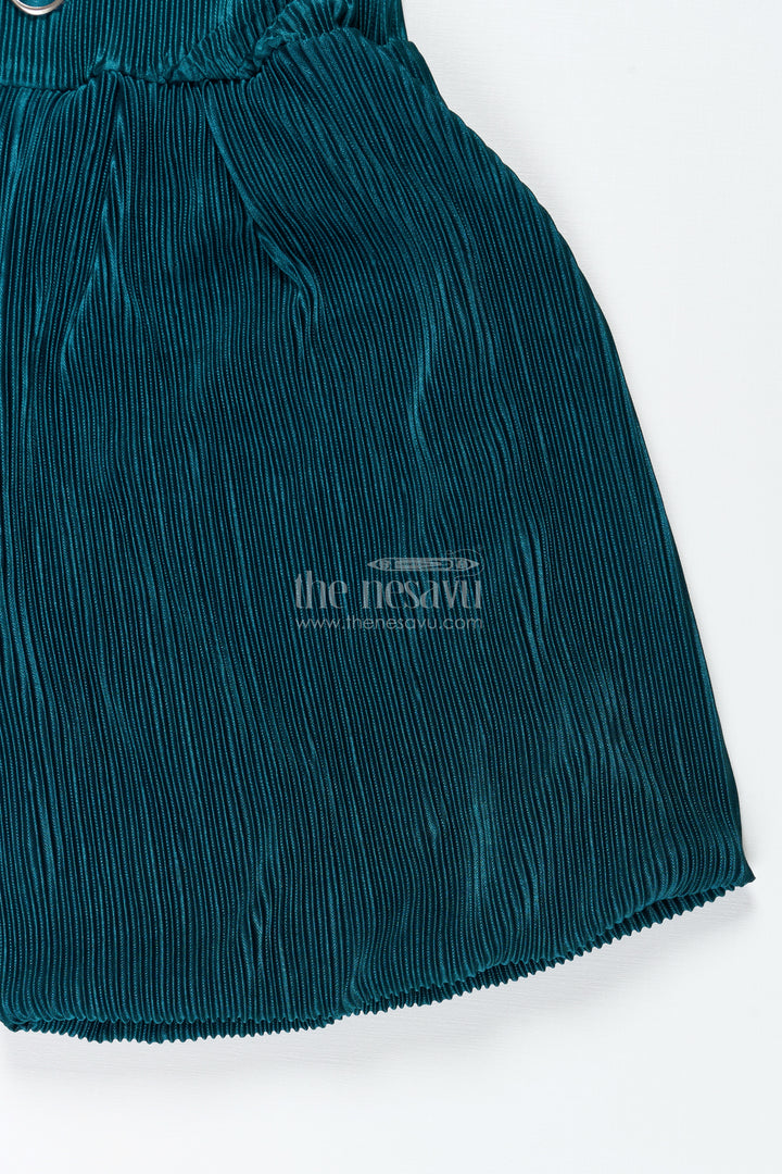 Girls Velvet Pleated Shorts For Festive And Party Outfits