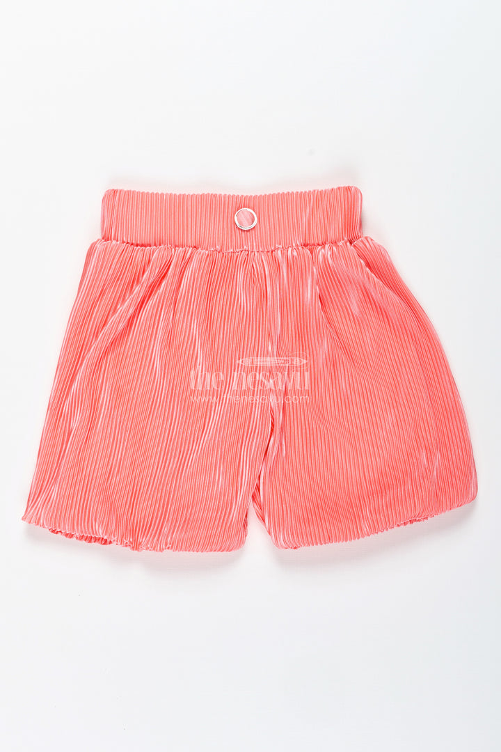 Coral Velvet Shorts For Girls Party And Seasonal Wear