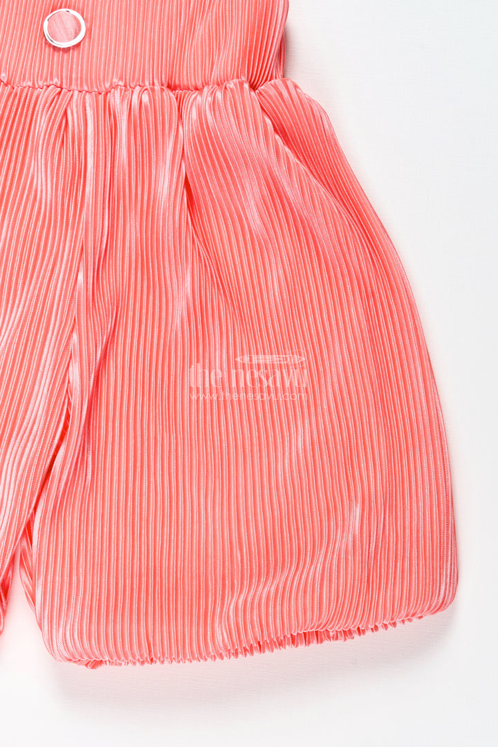 Coral Velvet Shorts For Girls Party And Seasonal Wear