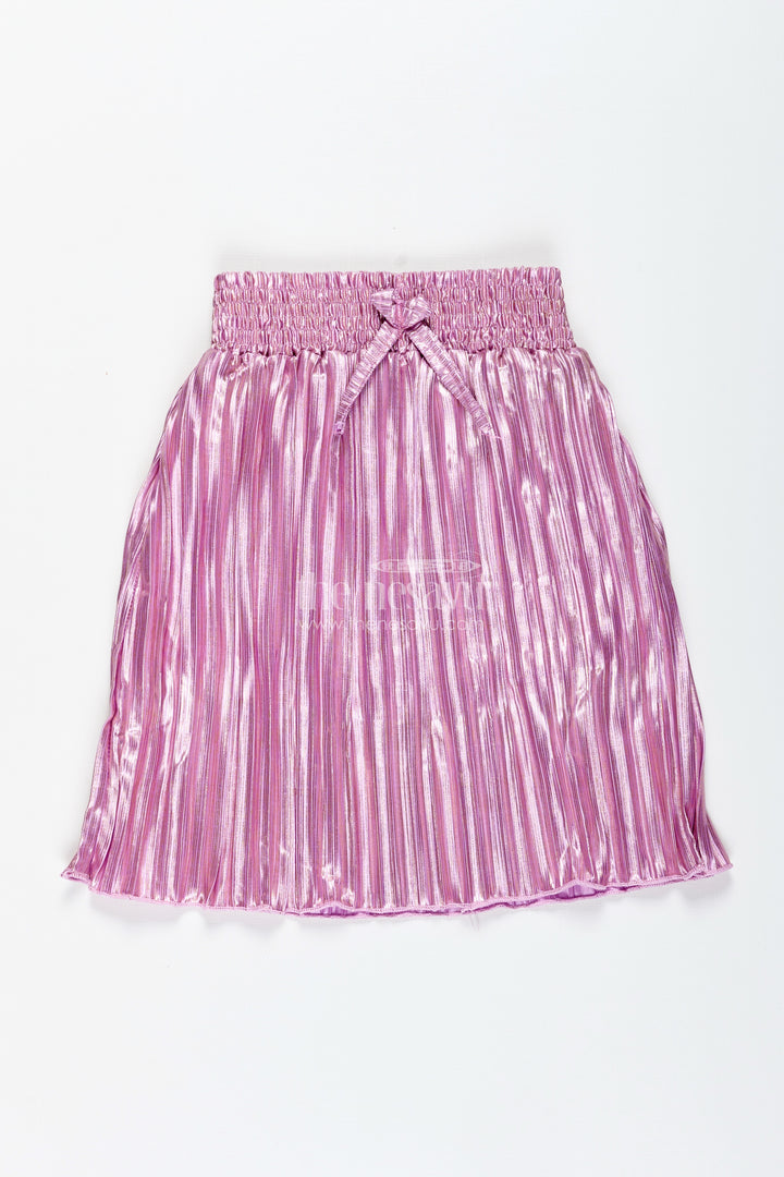 Girls Pink Shimmer Skirt For Birthday And Celebration Outfits