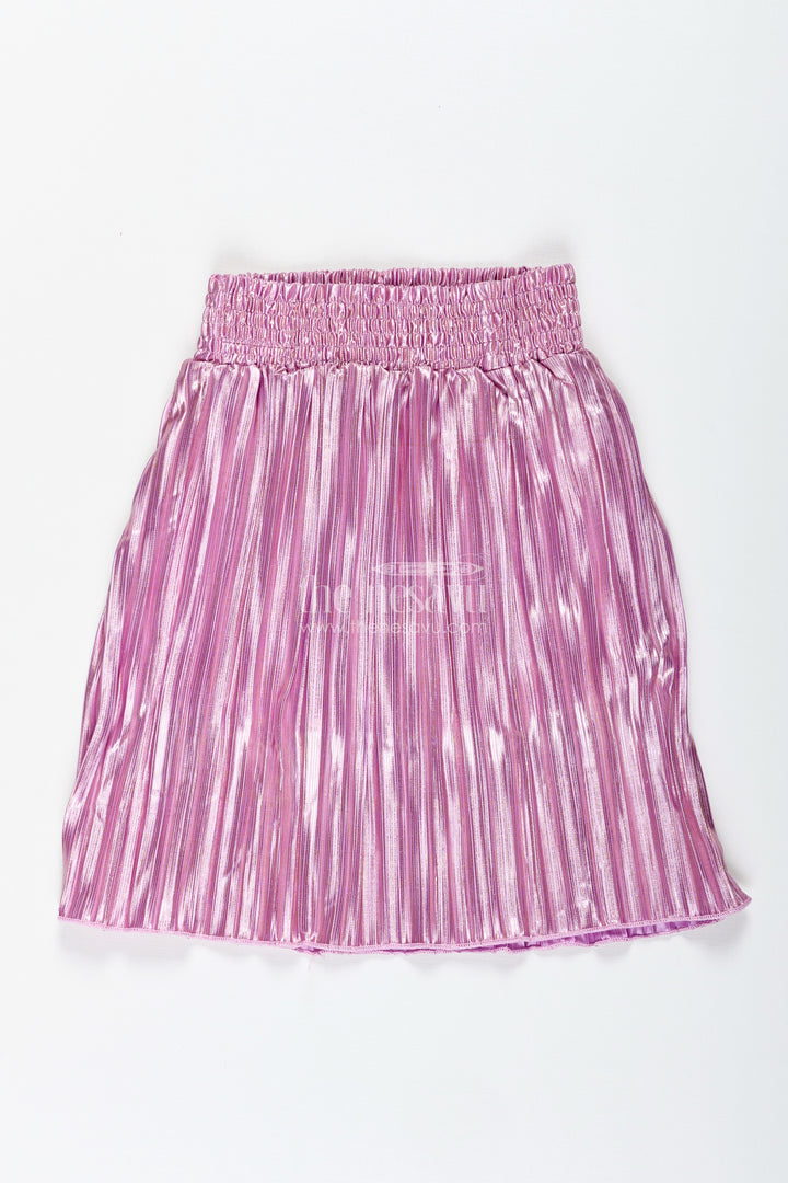Girls Pink Shimmer Skirt For Birthday And Celebration Outfits