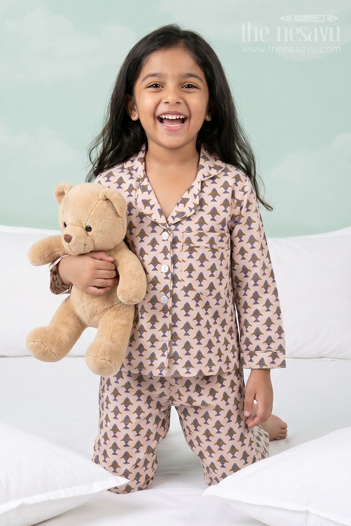 Cozy Pure Cotton Girls’ Co-Ord Set with Playful Jaipur Hand Block Print