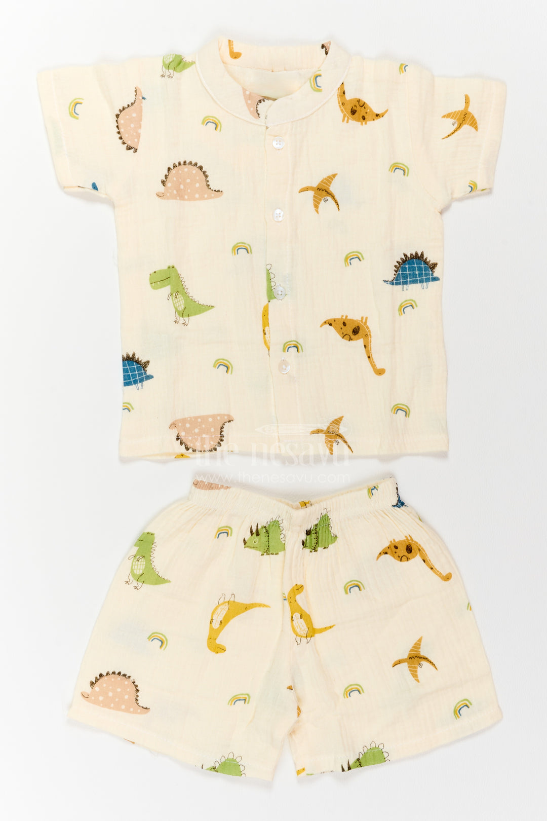 Kids Dinosaur Shorts Night Suit for Summer Bedtime and Lounging