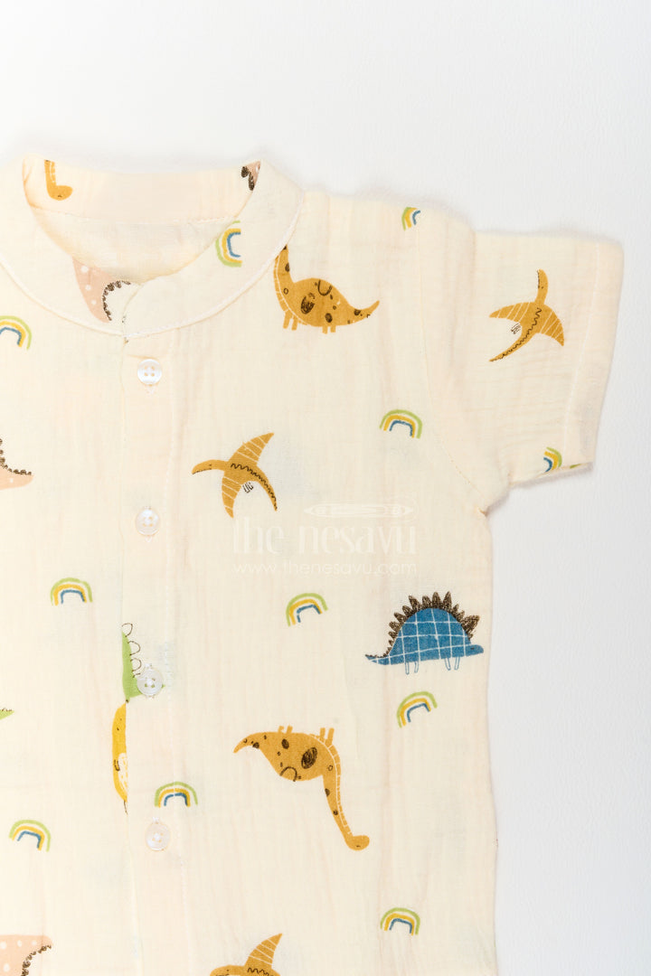 Kids Dinosaur Shorts Night Suit for Summer Bedtime and Lounging