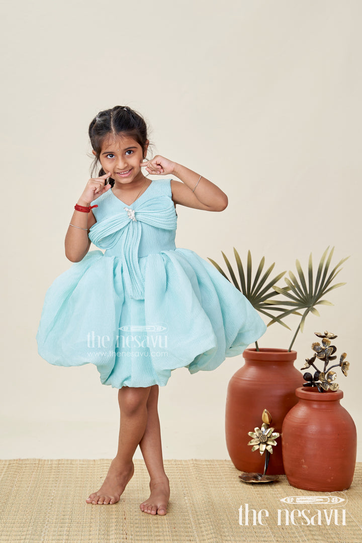 Party Wear Frock For Baby Girls Cute Bow Design And Flare