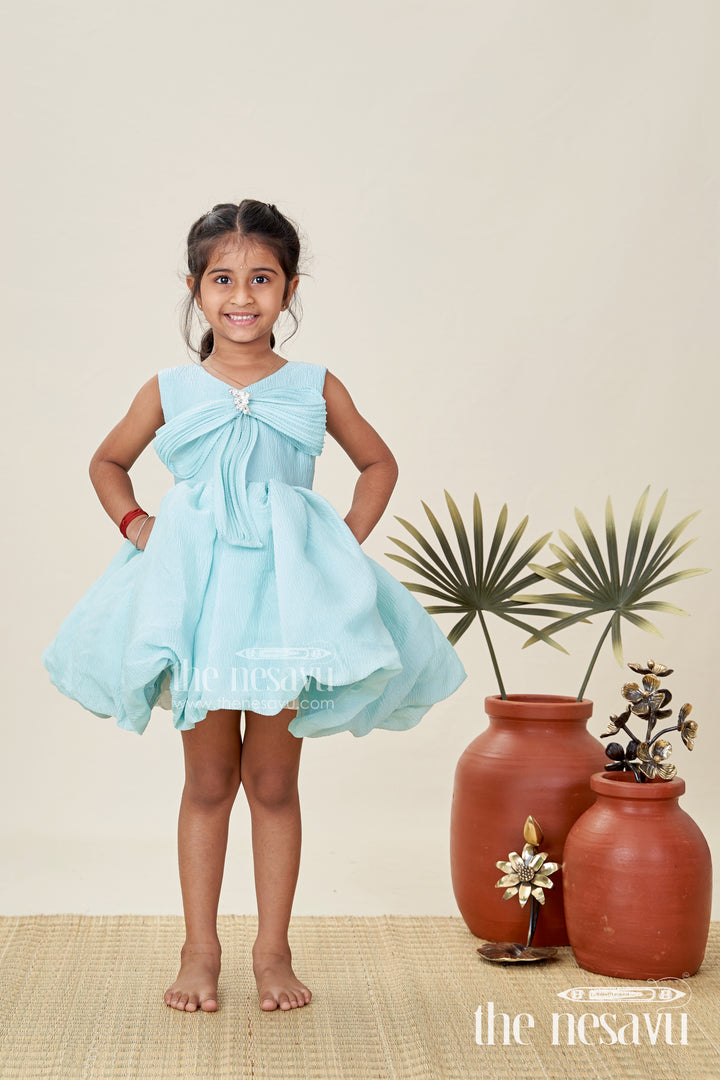Party Wear Frock For Baby Girls Cute Bow Design And Flare