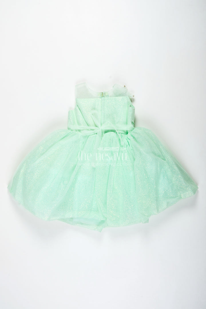 Birthday Party Frock For Girls 3d Floral Appliqué Style