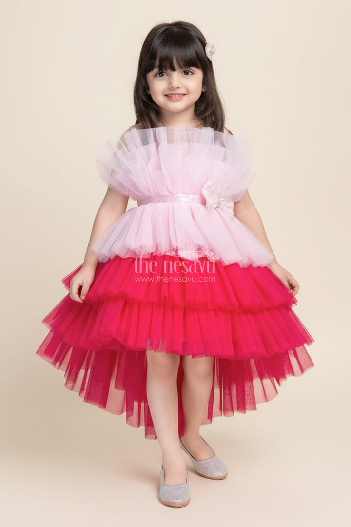 Layered Net Party Frock for Toddler Girls for Birthdays and Photo Shoots