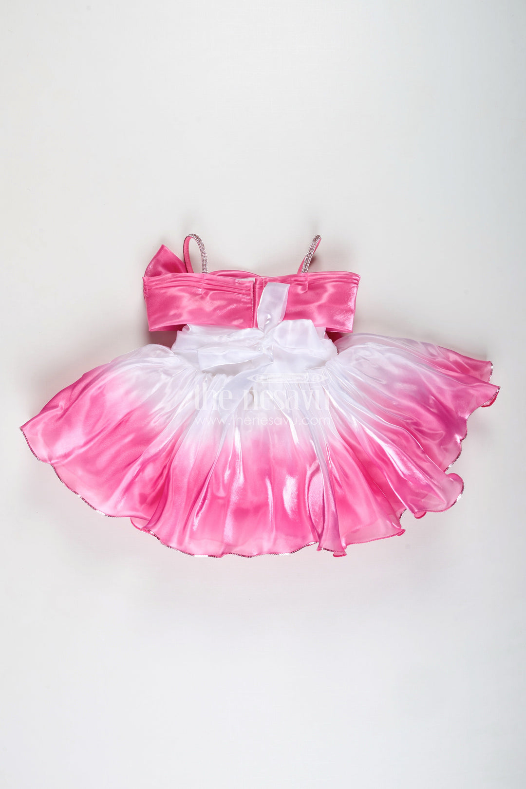 Party frock for girls with ombré satin and star bow detail