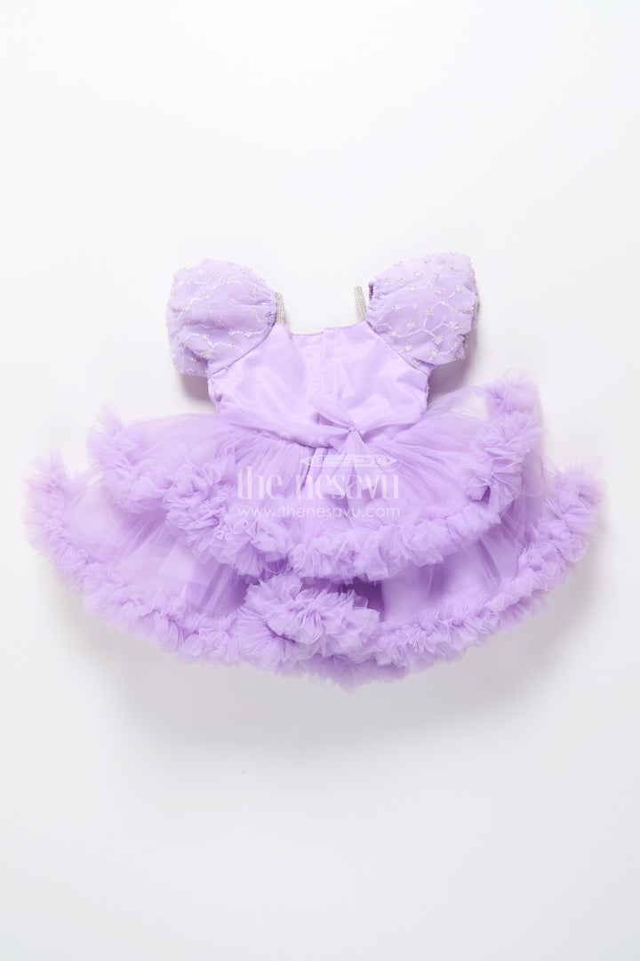 Baby girl net frock with sequin yoke for birthdays and party photoshoots