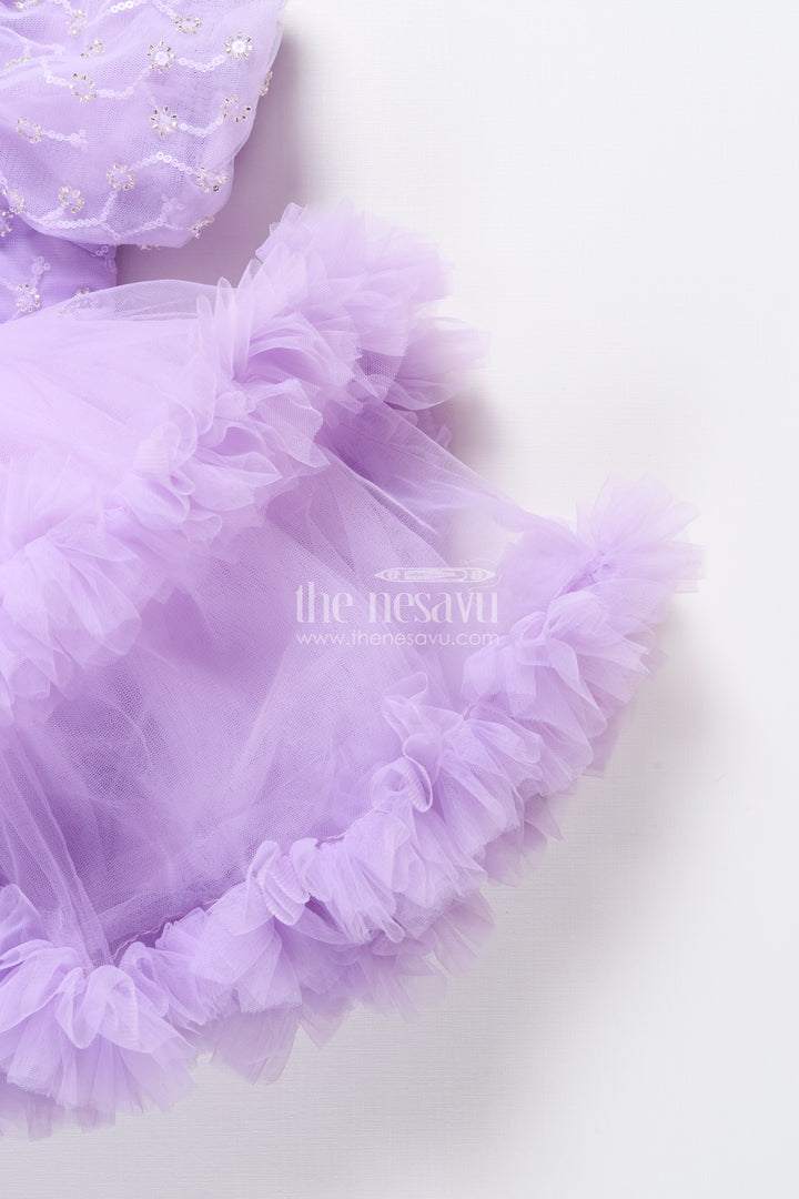 Baby girl net frock with sequin yoke for birthdays and party photoshoots