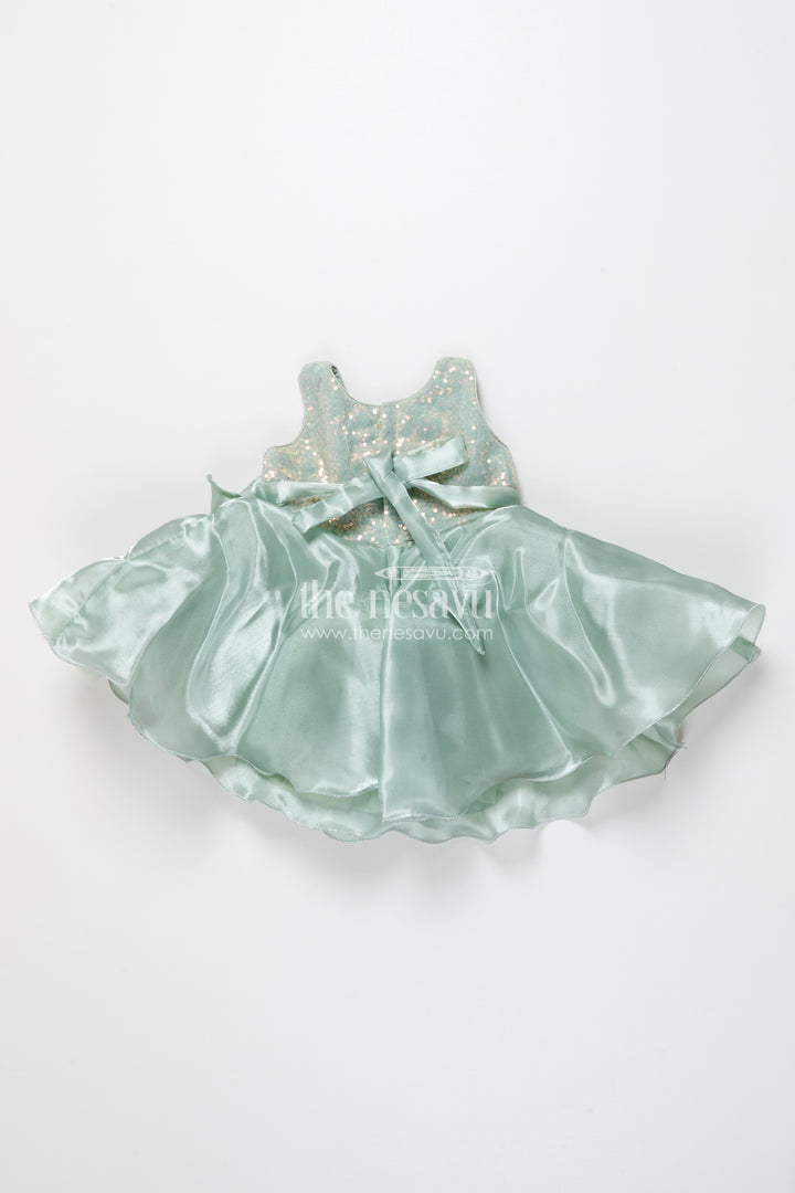 Girls Sleeveless Organza Frock with Layered Ruffle Skirt