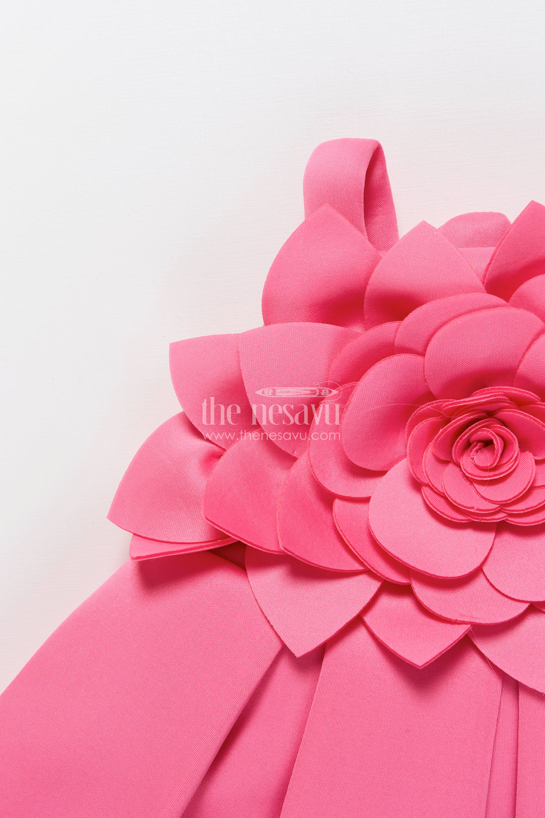Scuba frock for baby girls with floral yoke for birthdays and special occasions