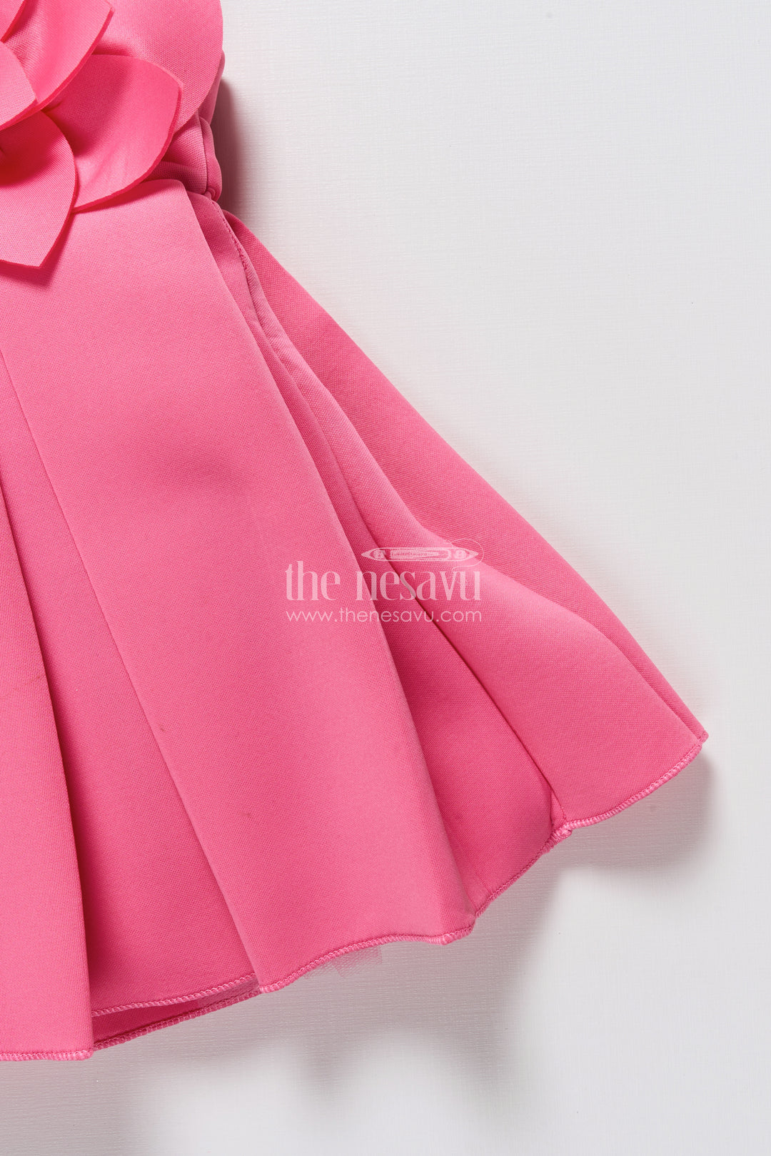 Scuba frock for baby girls with floral yoke for birthdays and special occasions