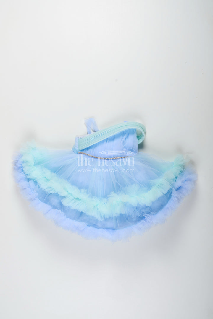 Girls pastel blue tutu frock for birthdays and party photoshoots