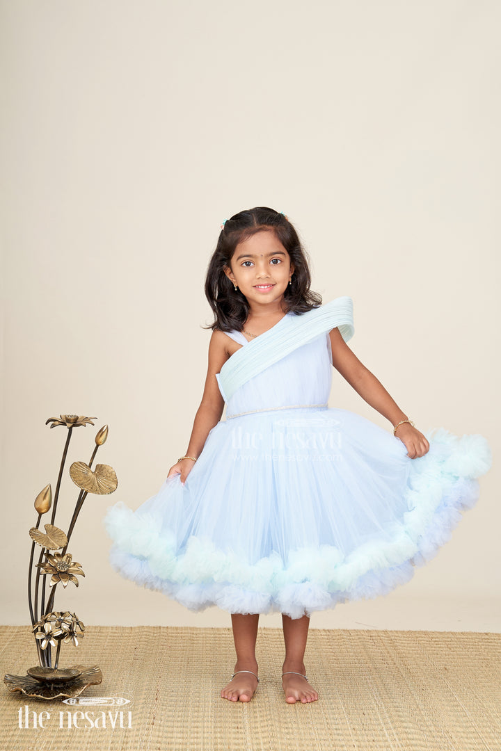 Girls pastel blue tutu frock for birthdays and party photoshoots