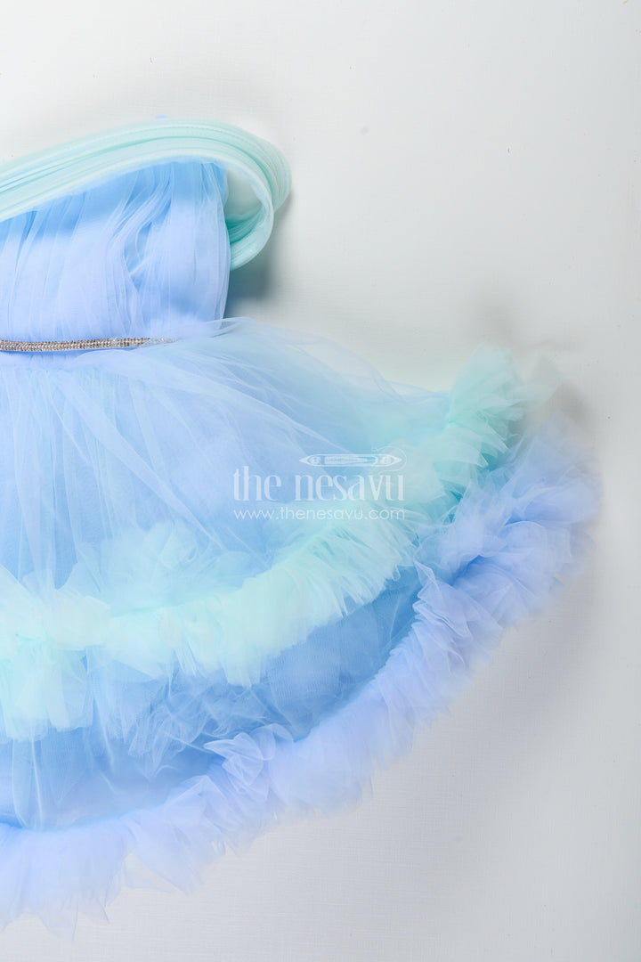 Girls pastel blue tutu frock for birthdays and party photoshoots