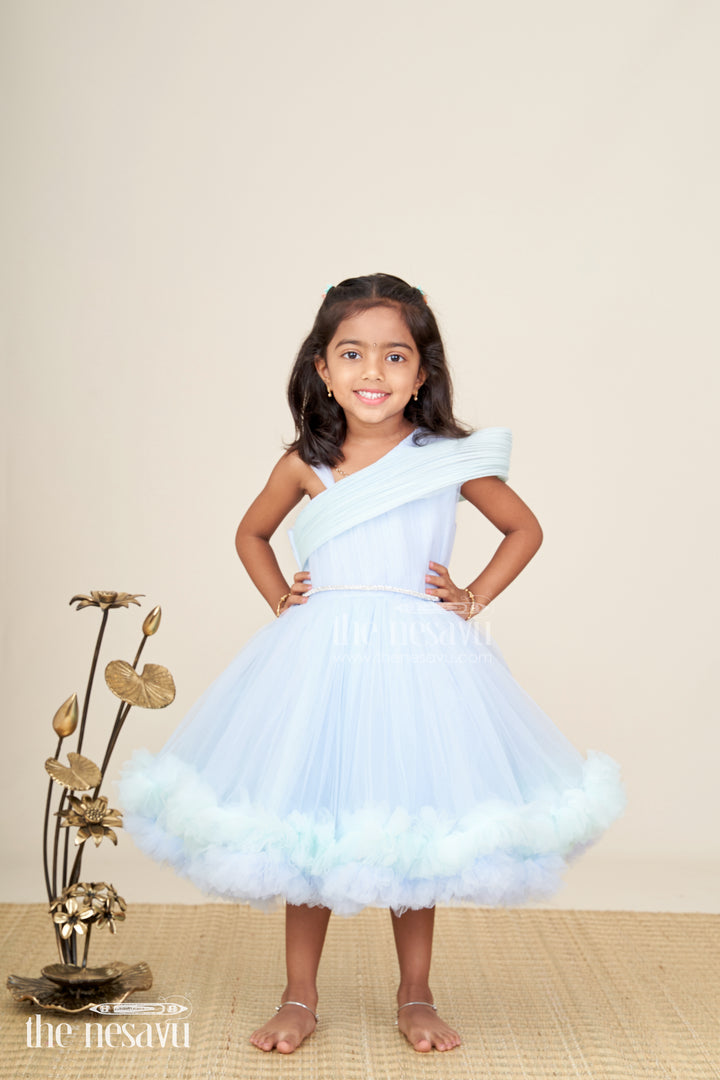 Girls pastel blue tutu frock for birthdays and party photoshoots