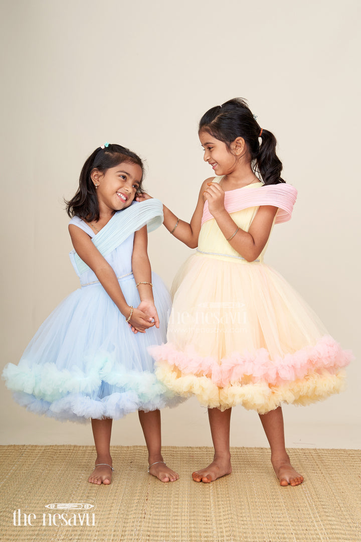 Girls pastel blue tutu frock for birthdays and party photoshoots