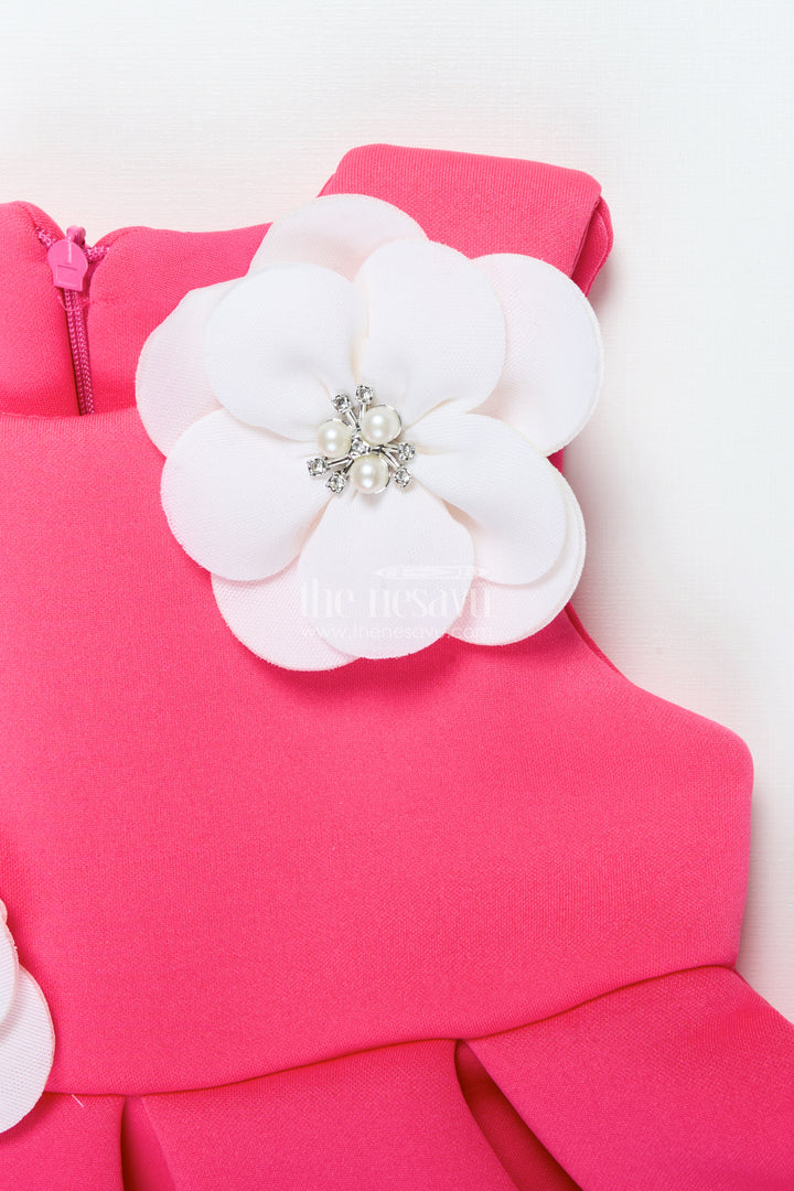 Baby Girl Party Frock with Floral Embellishments for Birthdays