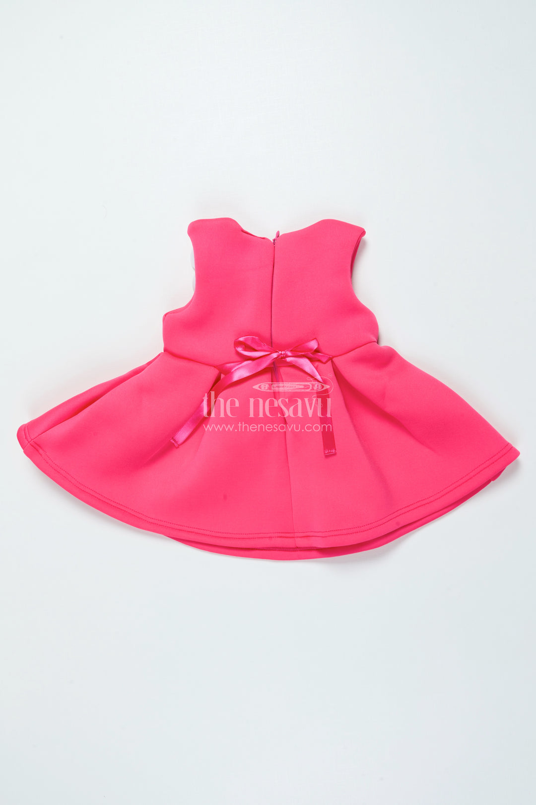 Baby Girl Party Frock with Floral Embellishments for Birthdays