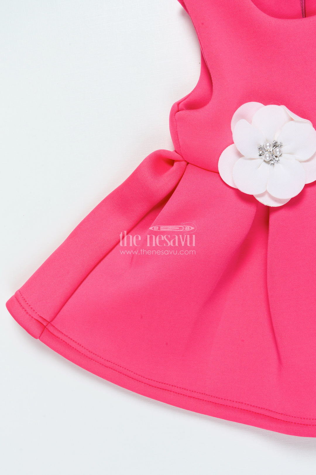 Baby Girl Party Frock with Floral Embellishments for Birthdays