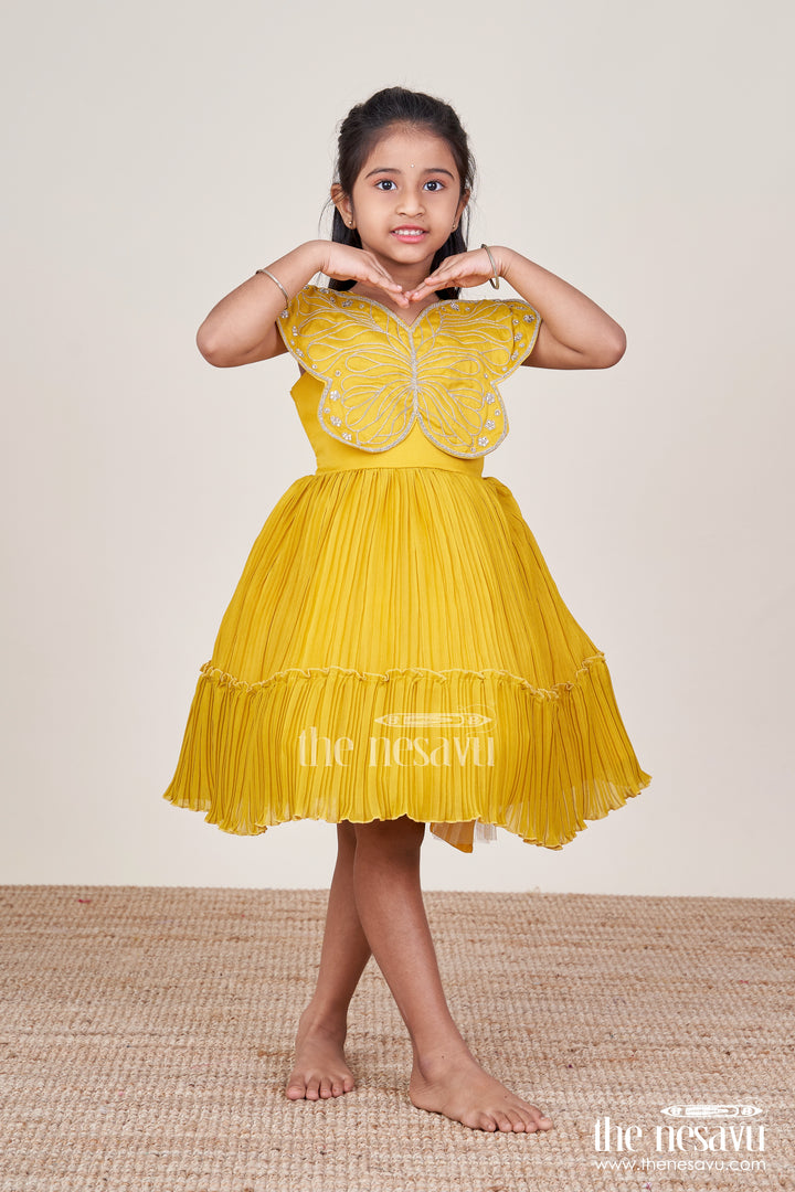 Fancy Frock for Baby Girls with Butterfly Embroidery for Birthdays and Events