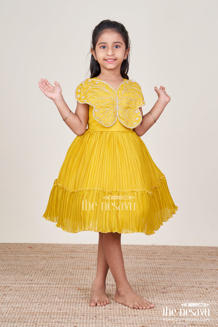 Fancy Frock for Baby Girls with Butterfly Embroidery for Birthdays and Events