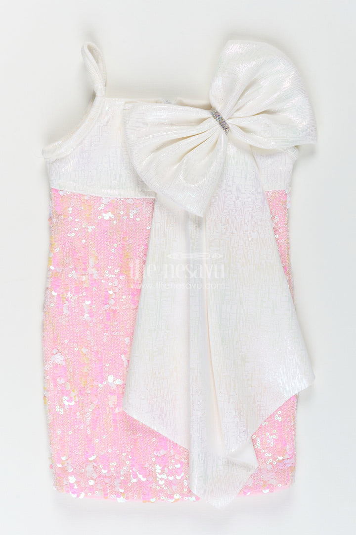 Sequin party dress for baby girl with matching bow and bag ideal birthday outfit
