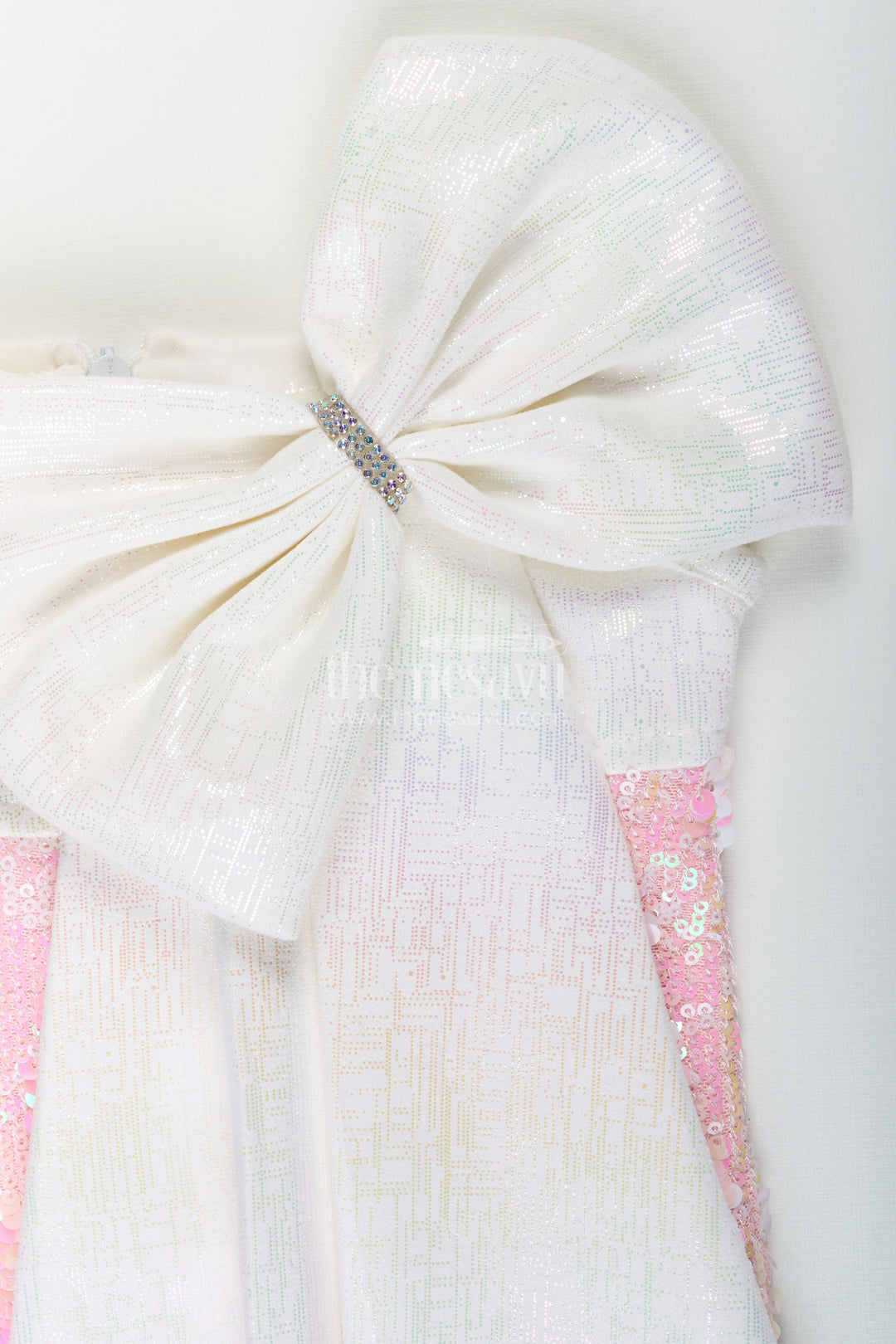 Sequin party dress for baby girl with matching bow and bag ideal birthday outfit