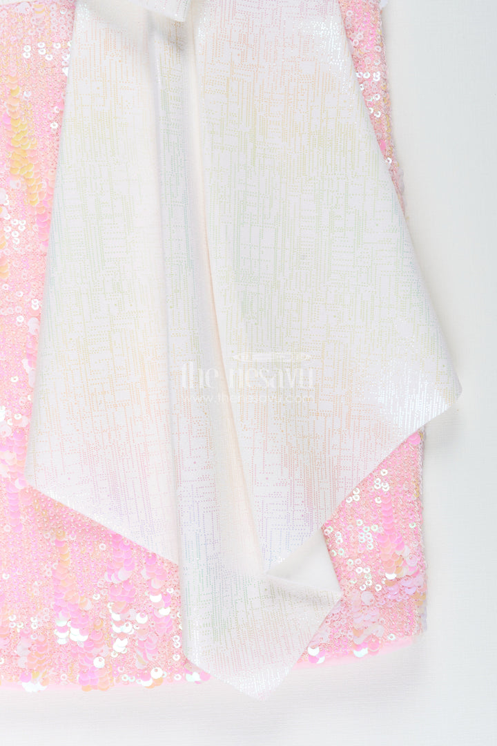 Sequin party dress for baby girl with matching bow and bag ideal birthday outfit