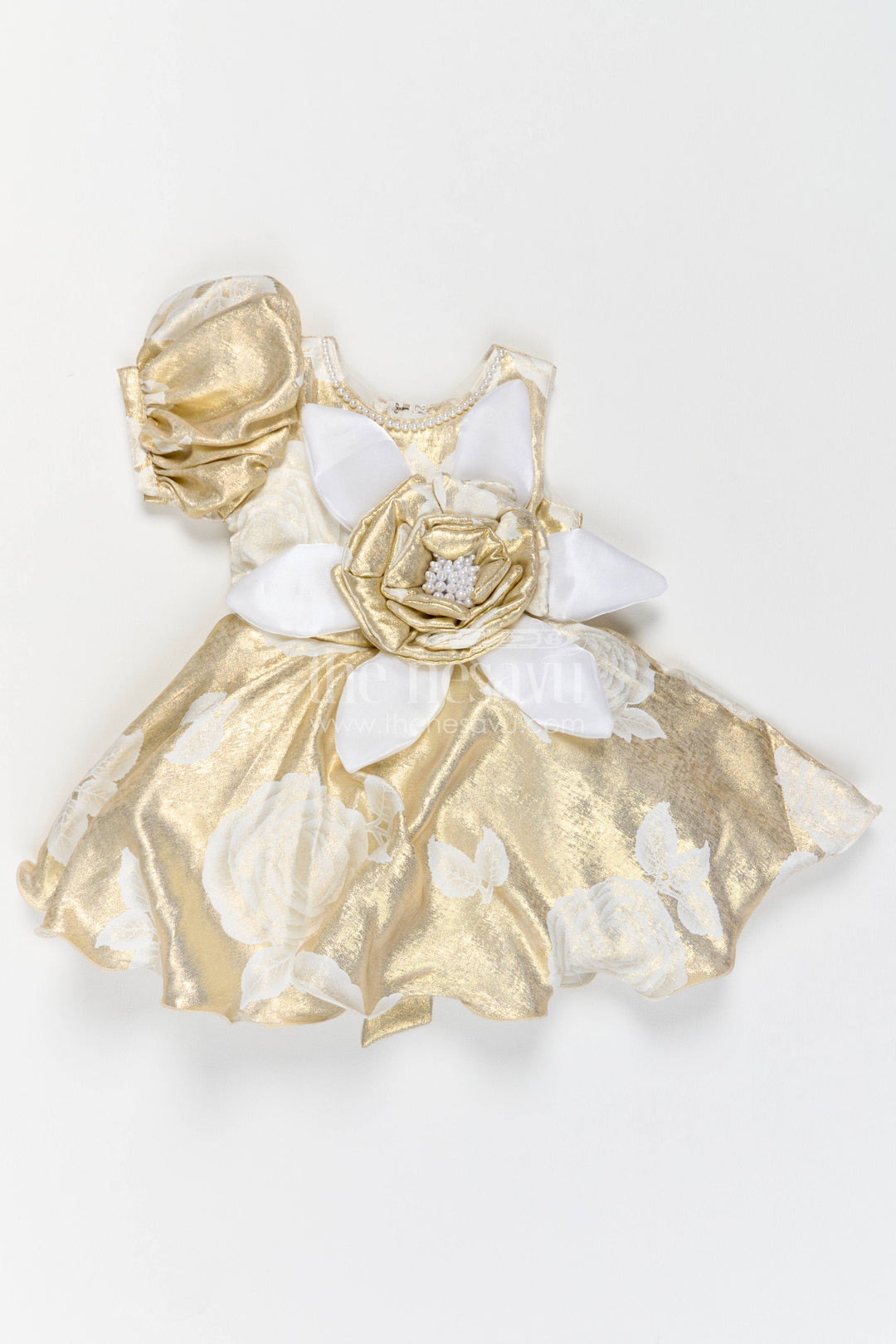 Girls Party Frock with Floral Detailing for Family Functions