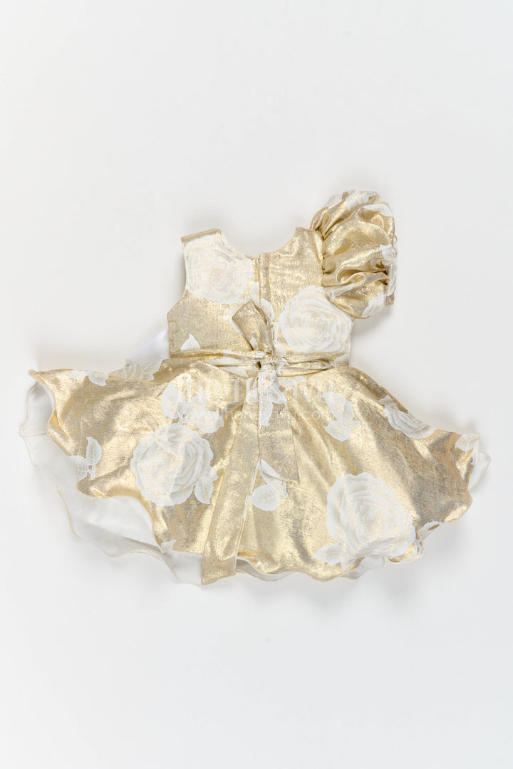 Girls Party Frock with Floral Detailing for Family Functions