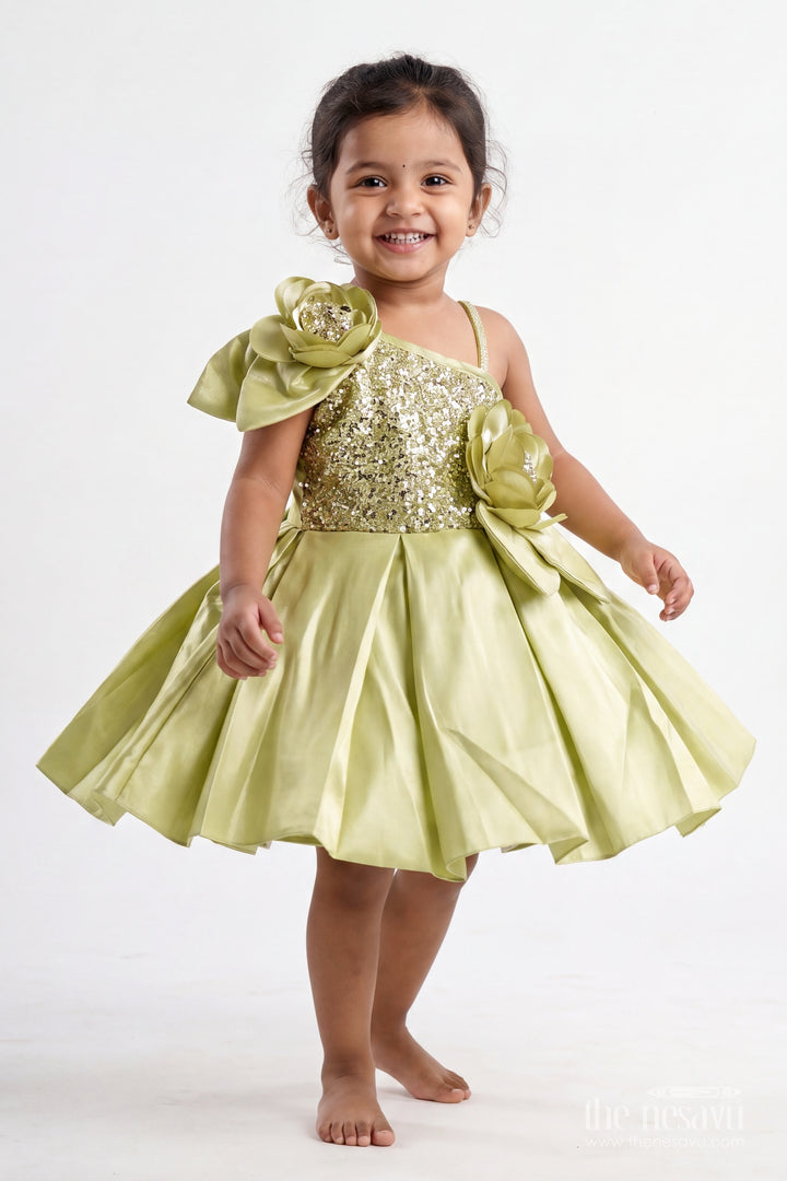 Designer Frock for Girls in Gold for Festive Gatherings