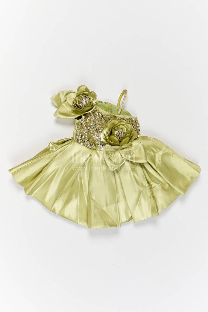 Designer Frock for Girls in Gold for Festive Gatherings