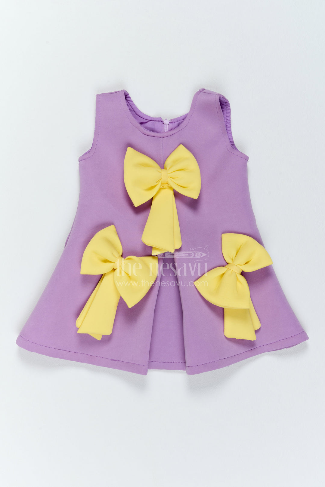 Girls Bow Front Party Dress for Family Outings and Special Occasions
