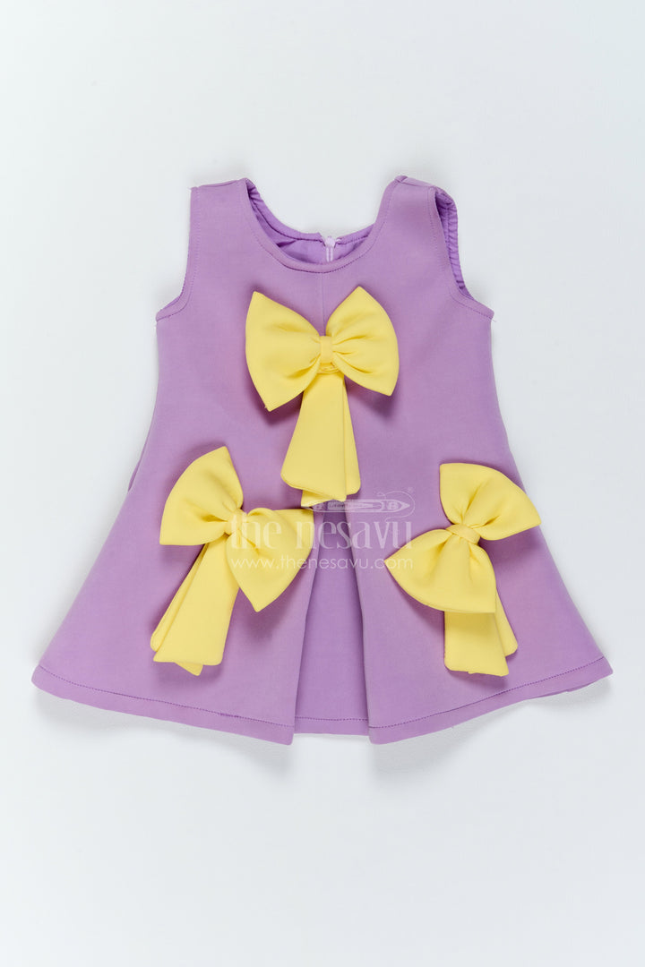 Girls Bow Front Party Dress for Family Outings and Special Occasions