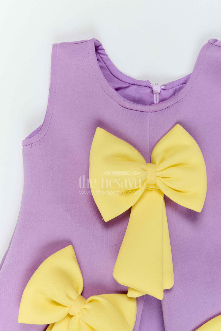 Girls Bow Front Party Dress for Family Outings and Special Occasions