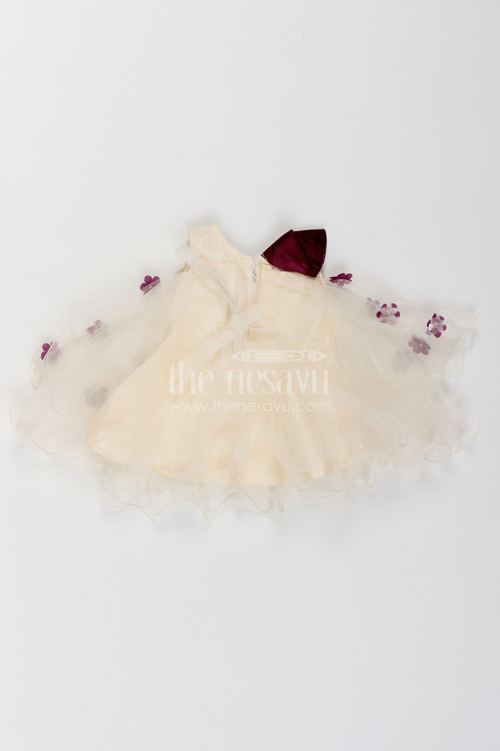 Girls Floral Net Frock for Receptions and Milestone Celebrations