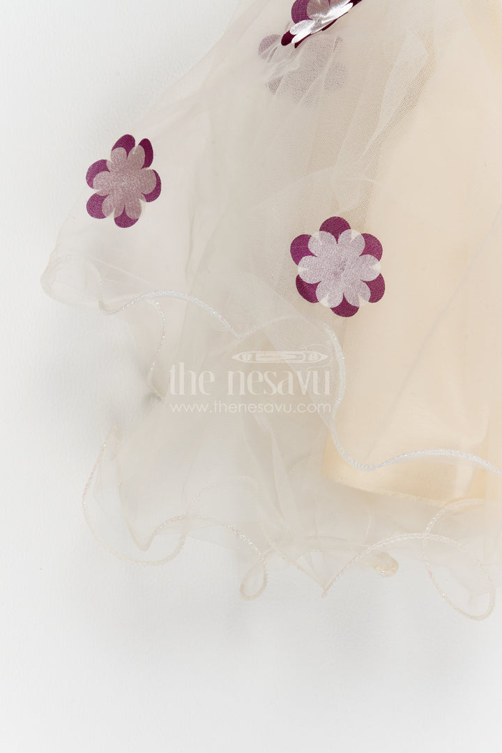 Girls Floral Net Frock for Receptions and Milestone Celebrations