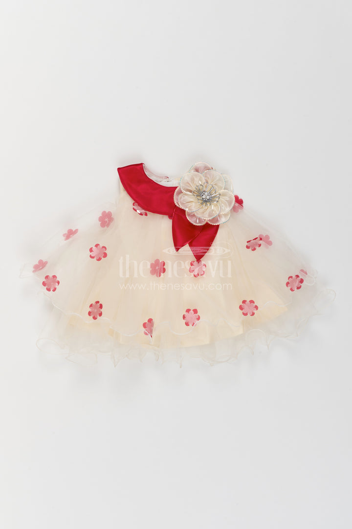 Girls Floral Applique Frock for Birthdays and Garden Party Celebrations