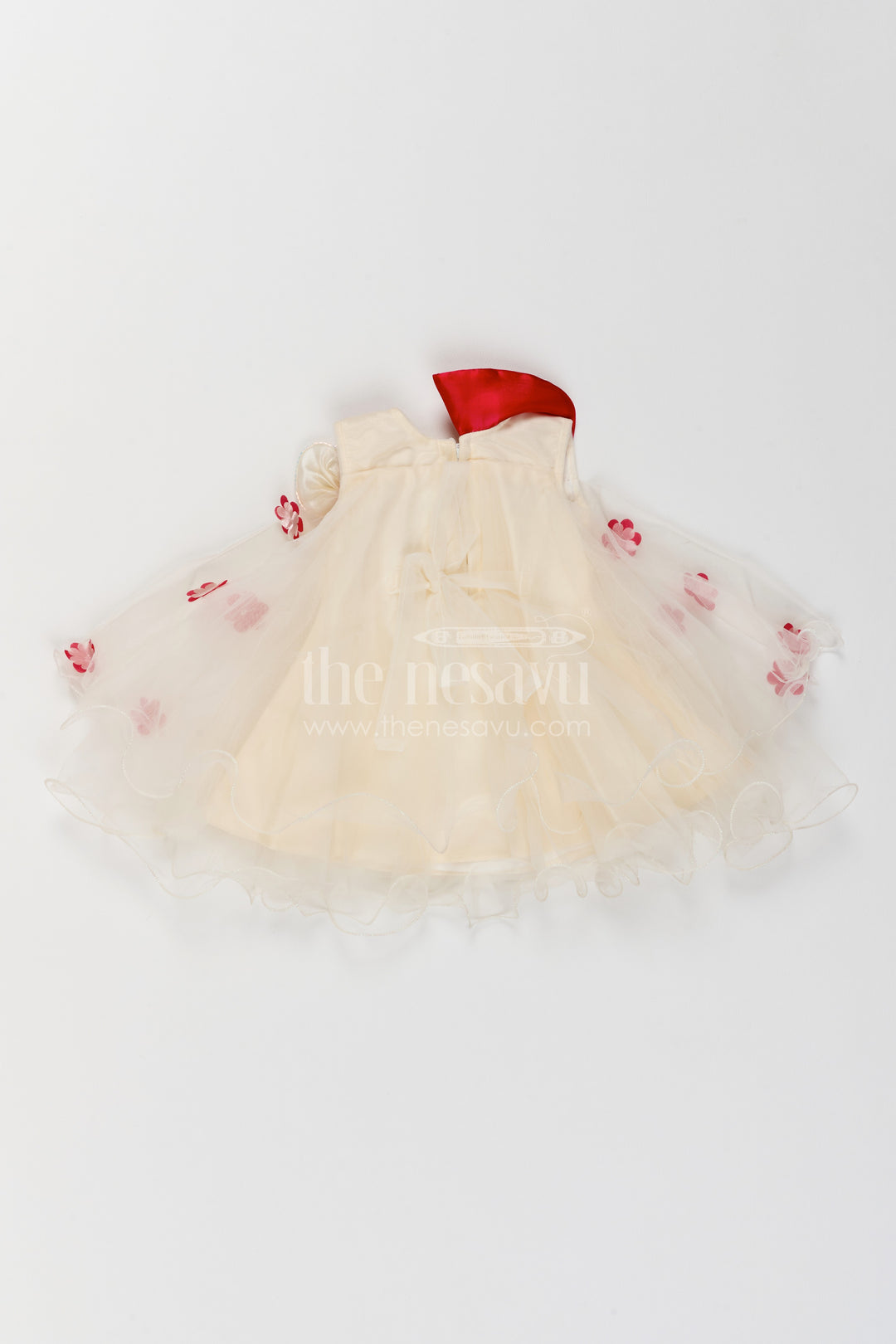 Girls Floral Applique Frock for Birthdays and Garden Party Celebrations