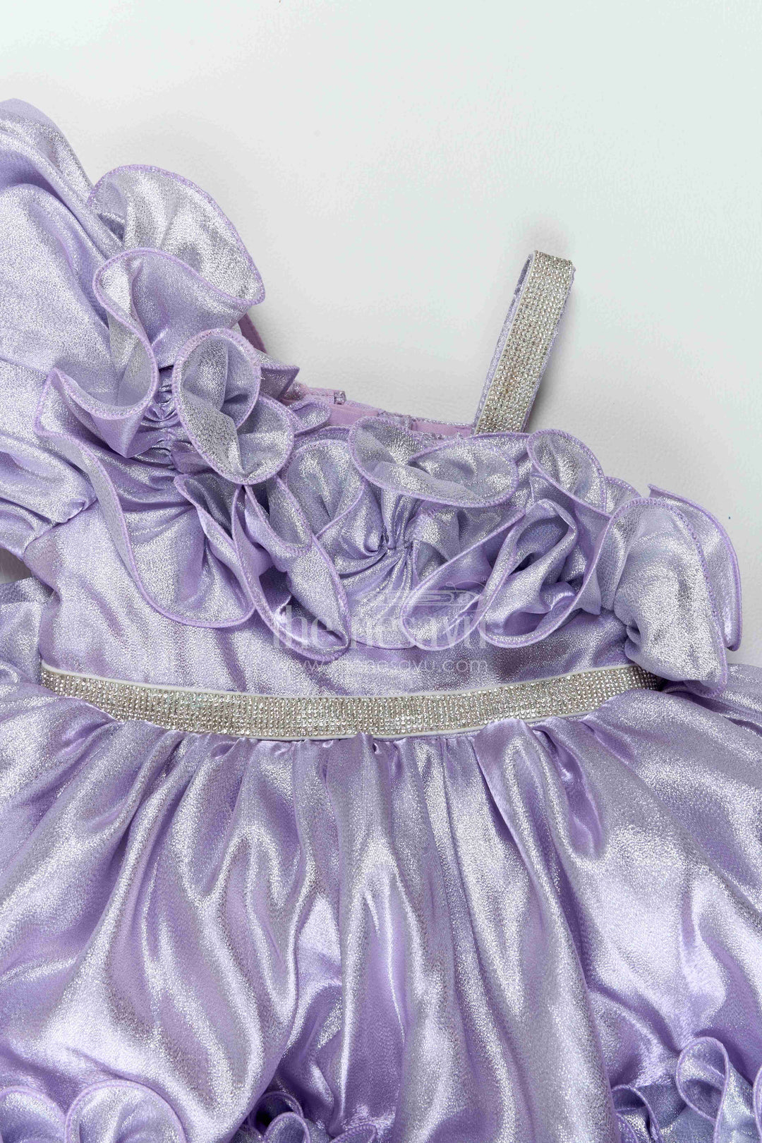 Girls Ruffle Satin Frock for Dance Parties and Birthday Celebrations