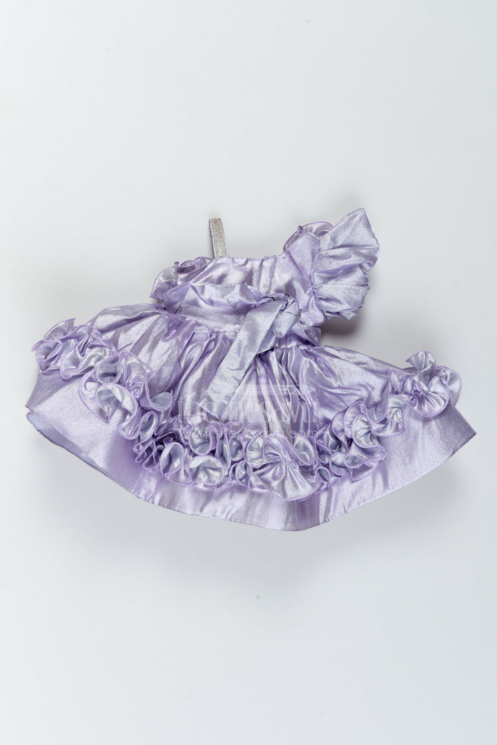 Girls Ruffle Satin Frock for Dance Parties and Birthday Celebrations