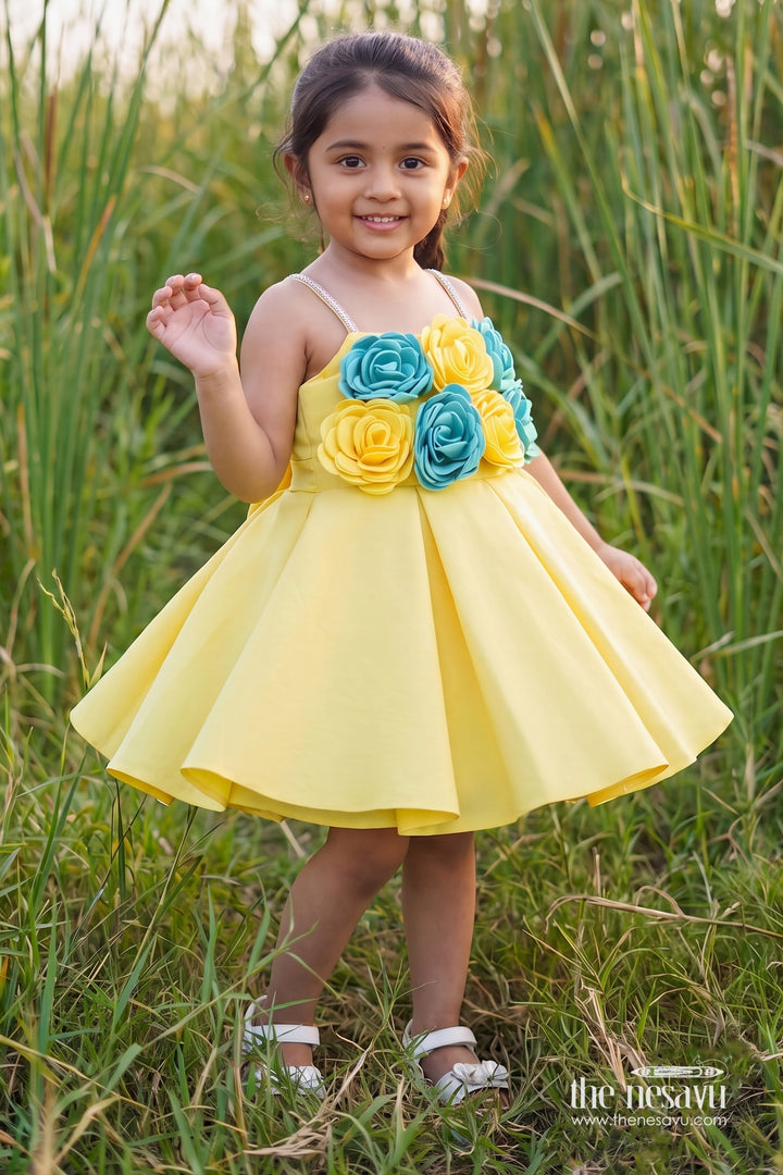 Girls Floral Waist Frock for Birthday Outings and Family Functions